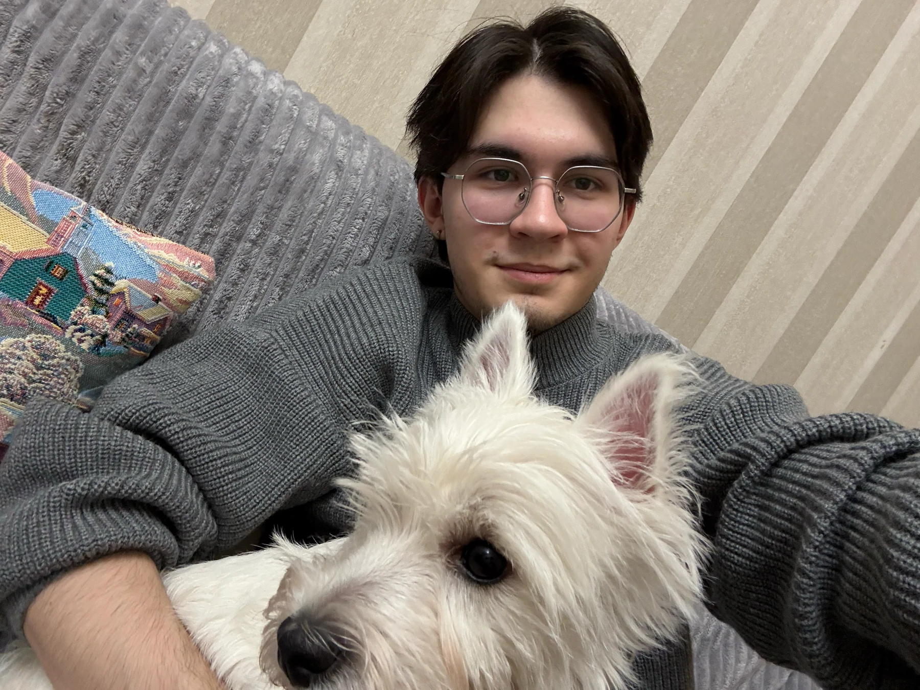 Azat Akhmetzianov with his dog
